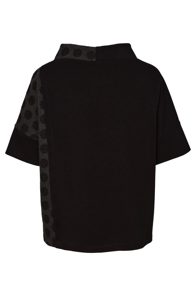 Naya Black/Grey Spot High Neck Top