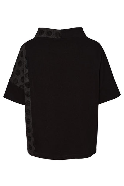 Naya Black/Grey Spot High Neck Top