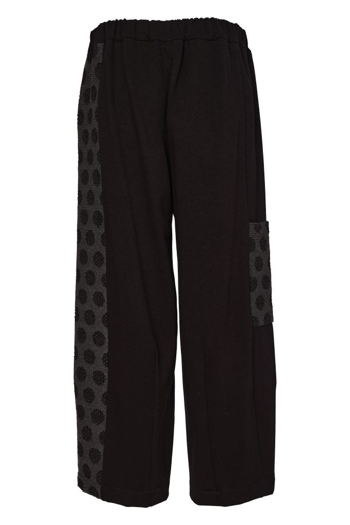 Naya Black/Grey Spot Wide Leg Trouser