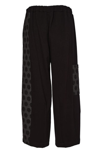 Naya Black/Grey Spot Wide Leg Trouser