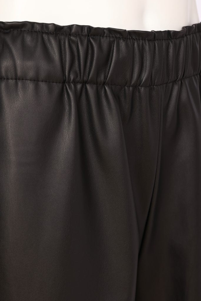 Naya Black Pull-up Leatherette Trouser