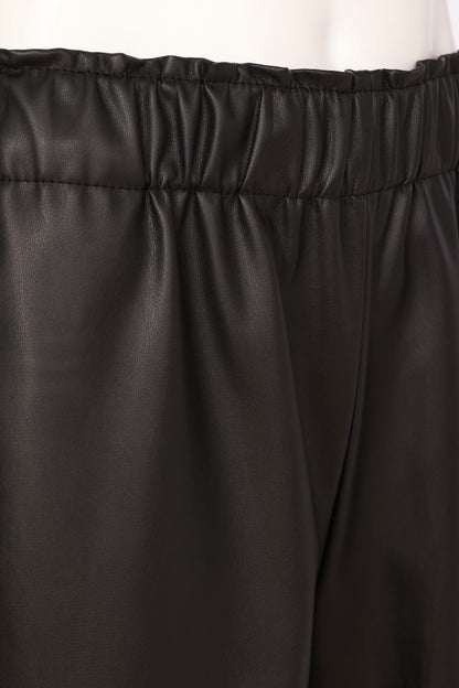 Naya Black Pull-up Leatherette Trouser