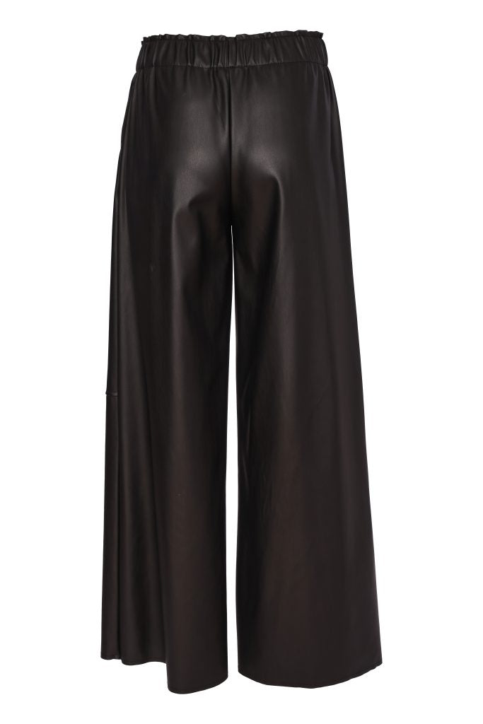 Naya Black Pull-up Leatherette Trouser