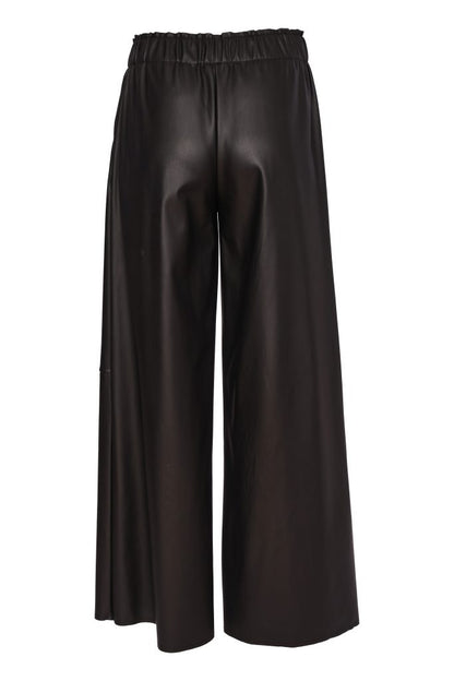 Naya Black Pull-up Leatherette Trouser