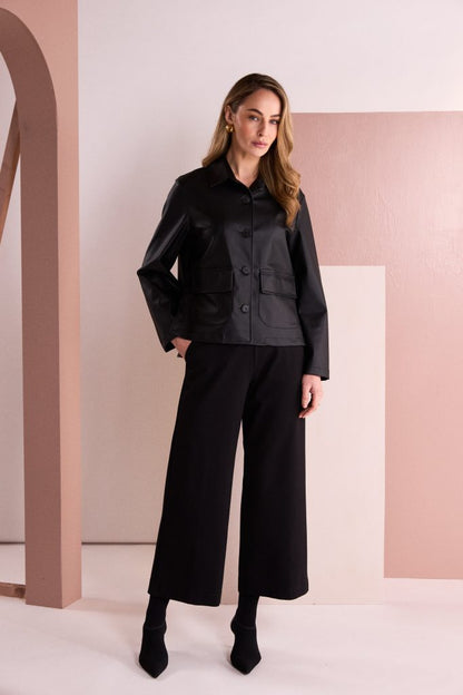 Naya Black Wide Leg Side Pocket Trouser