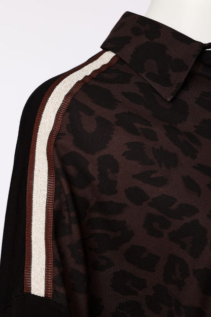 Naya Black/Choko Animal Print Shirt