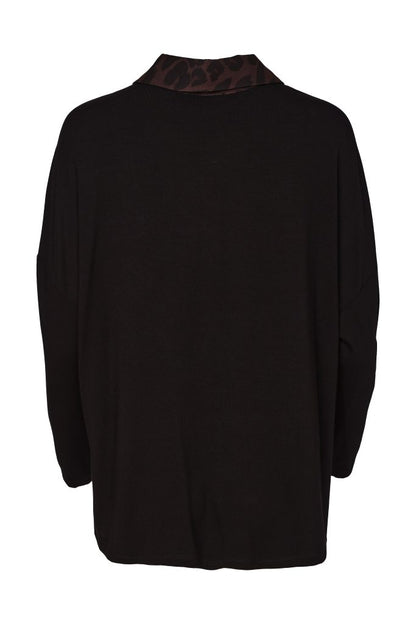 Naya Black/Choko Animal Print Shirt