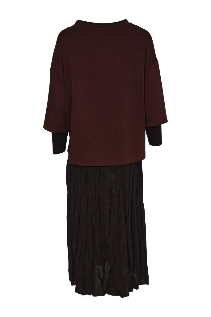 Naya Black/Choko Two Piece Crushed Dress