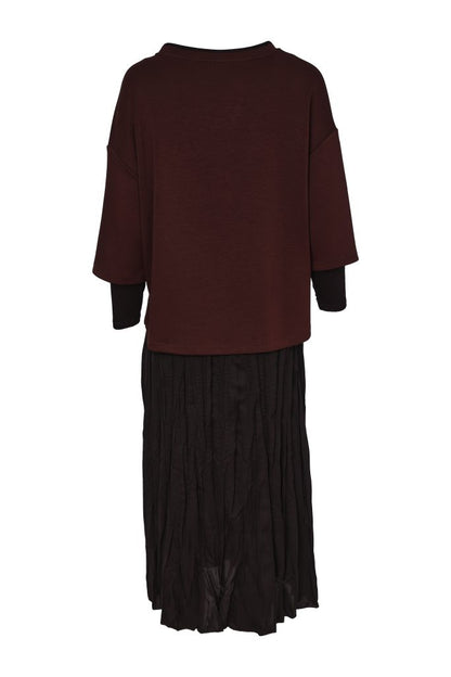 Naya Black/Choko Two Piece Crushed Dress