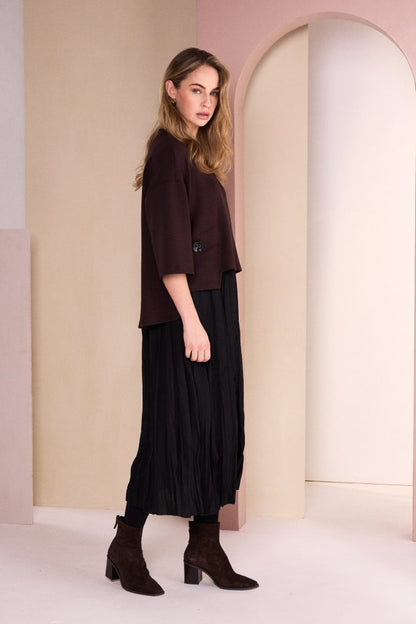 Naya Black/Choko Two Piece Crushed Dress