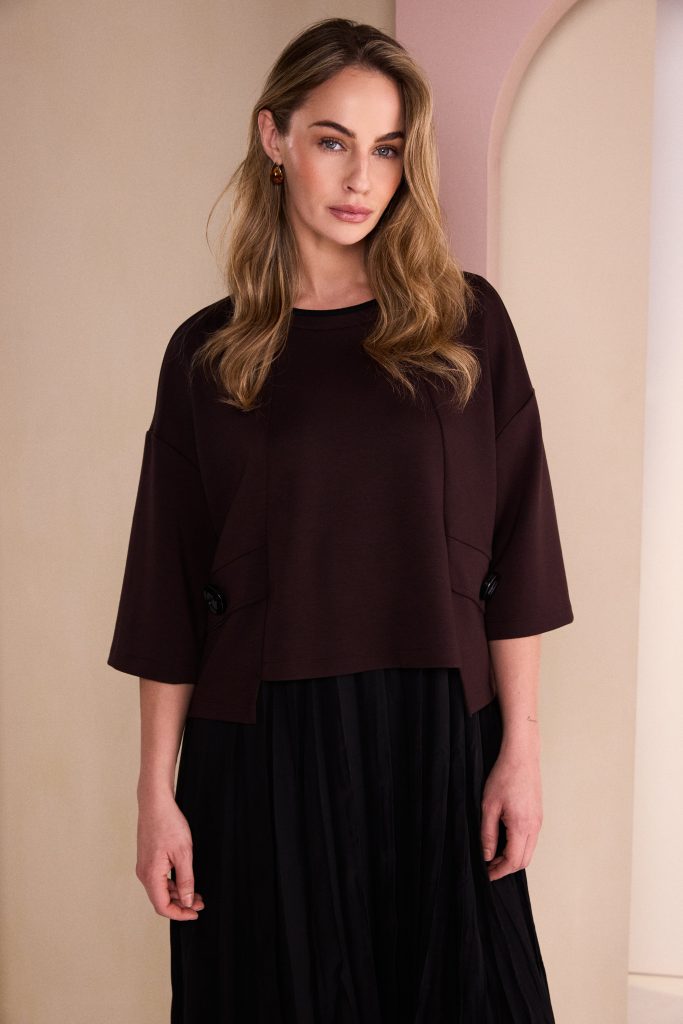Naya Black/Choko Two Piece Crushed Dress