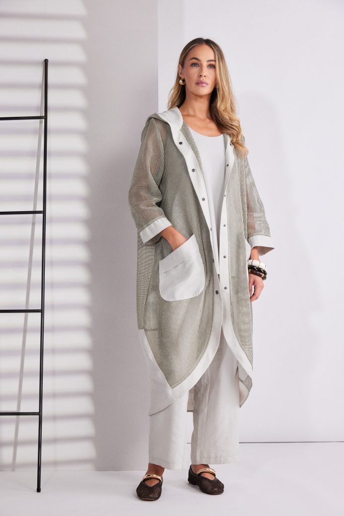 Naya Ash Hooded Mesh Coat