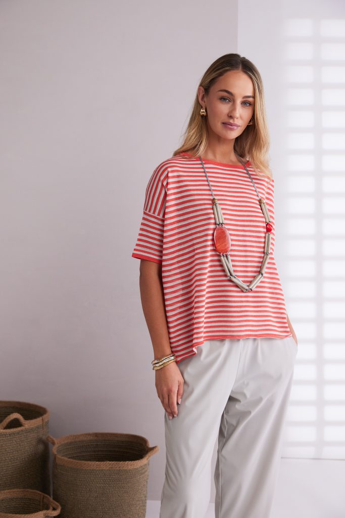 Naya Camelia Stripped Knit Top