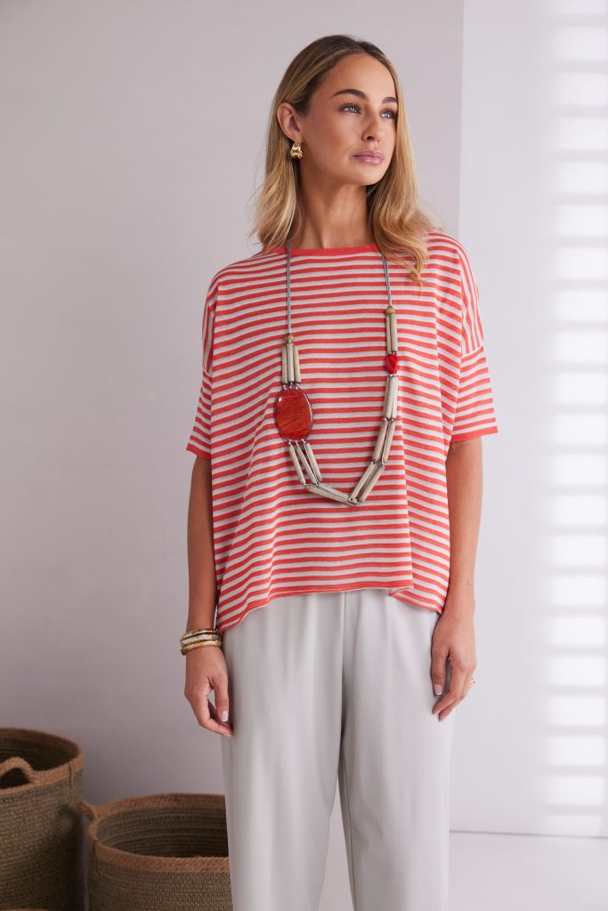 Naya Camelia Stripped Knit Top