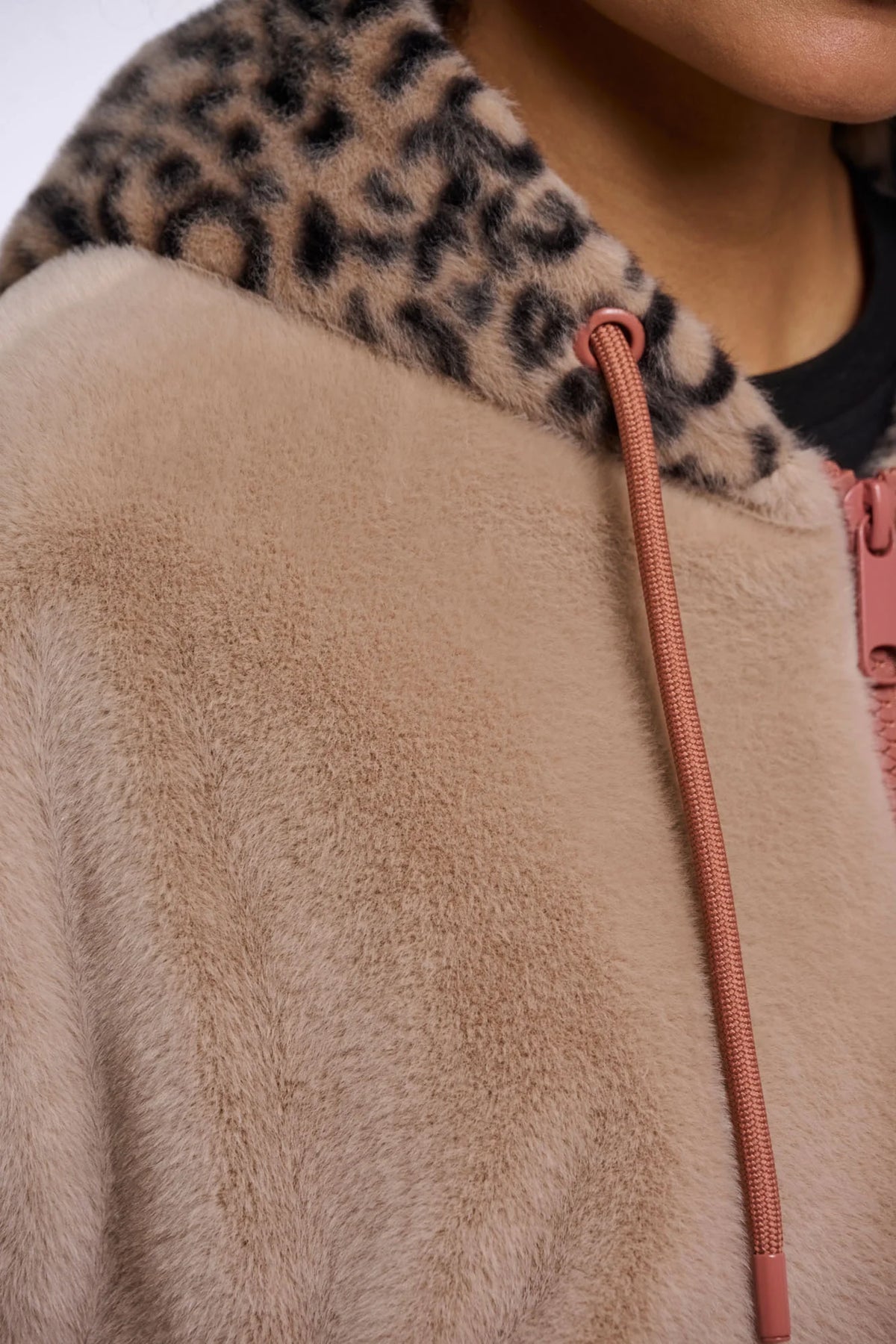 Rino & Pelle Ori Oat/Leopard Hooded Jacket