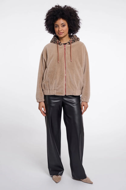Rino & Pelle Ori Oat/Leopard Hooded Jacket