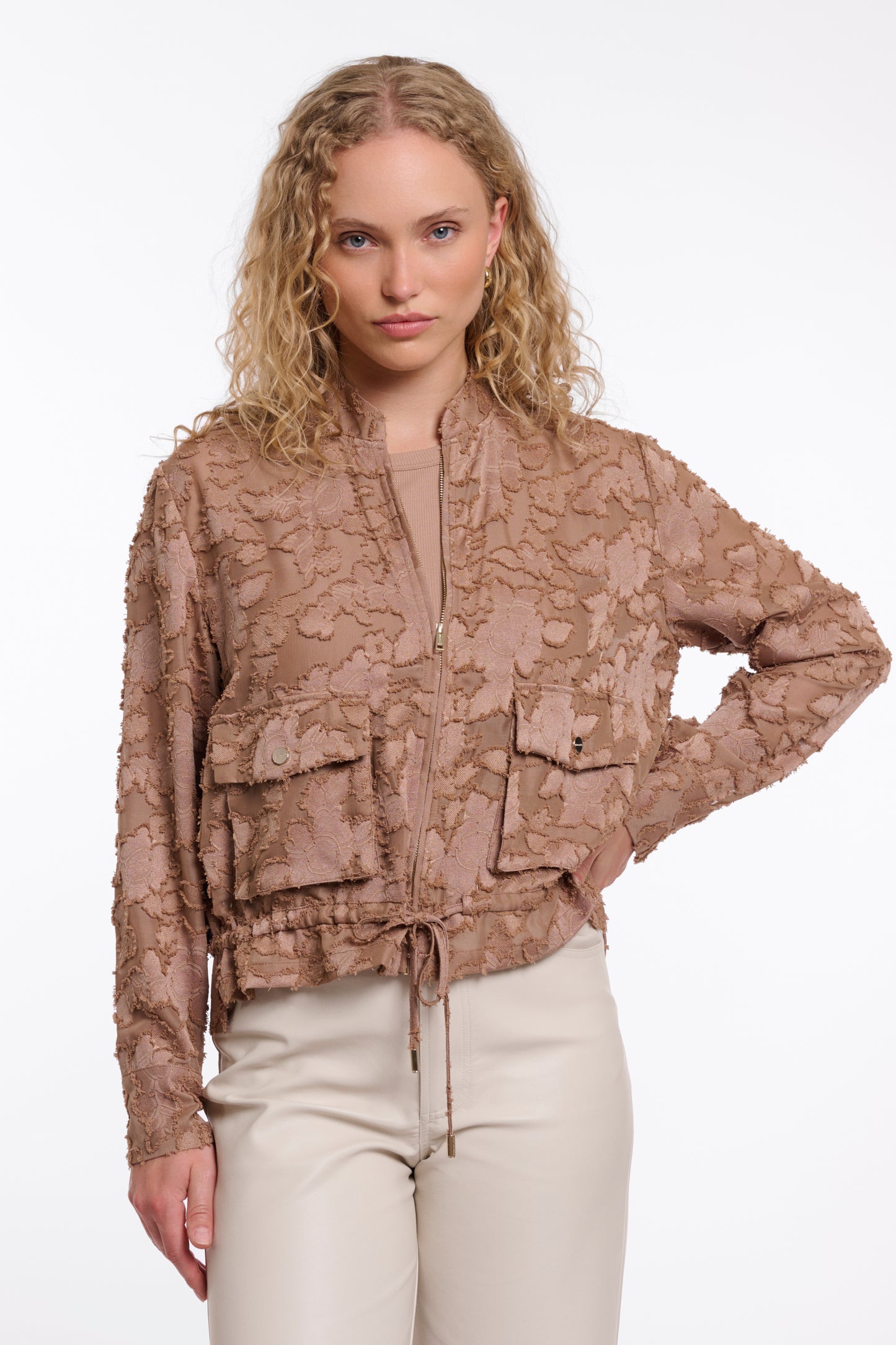 Rino & Pelle Priori Rosy Brown Zip Jacket