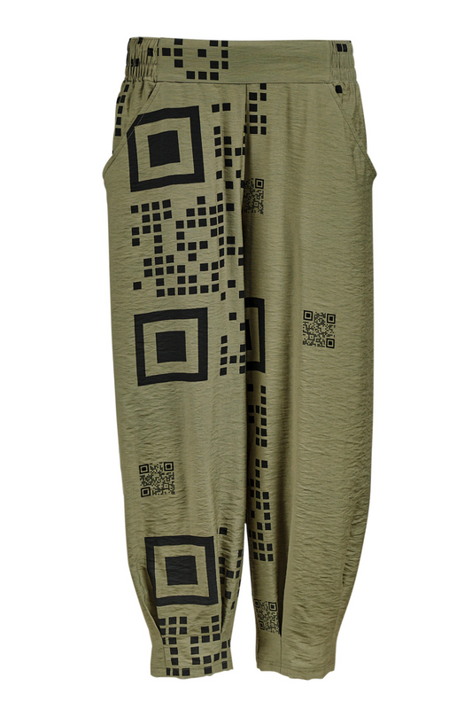 My Soul Olive QR Code Trousers