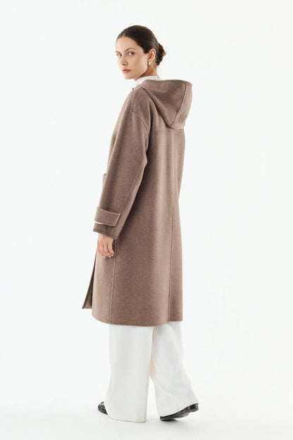 Giovanni Raya Greige/Taupe Reversible Hooded Coat