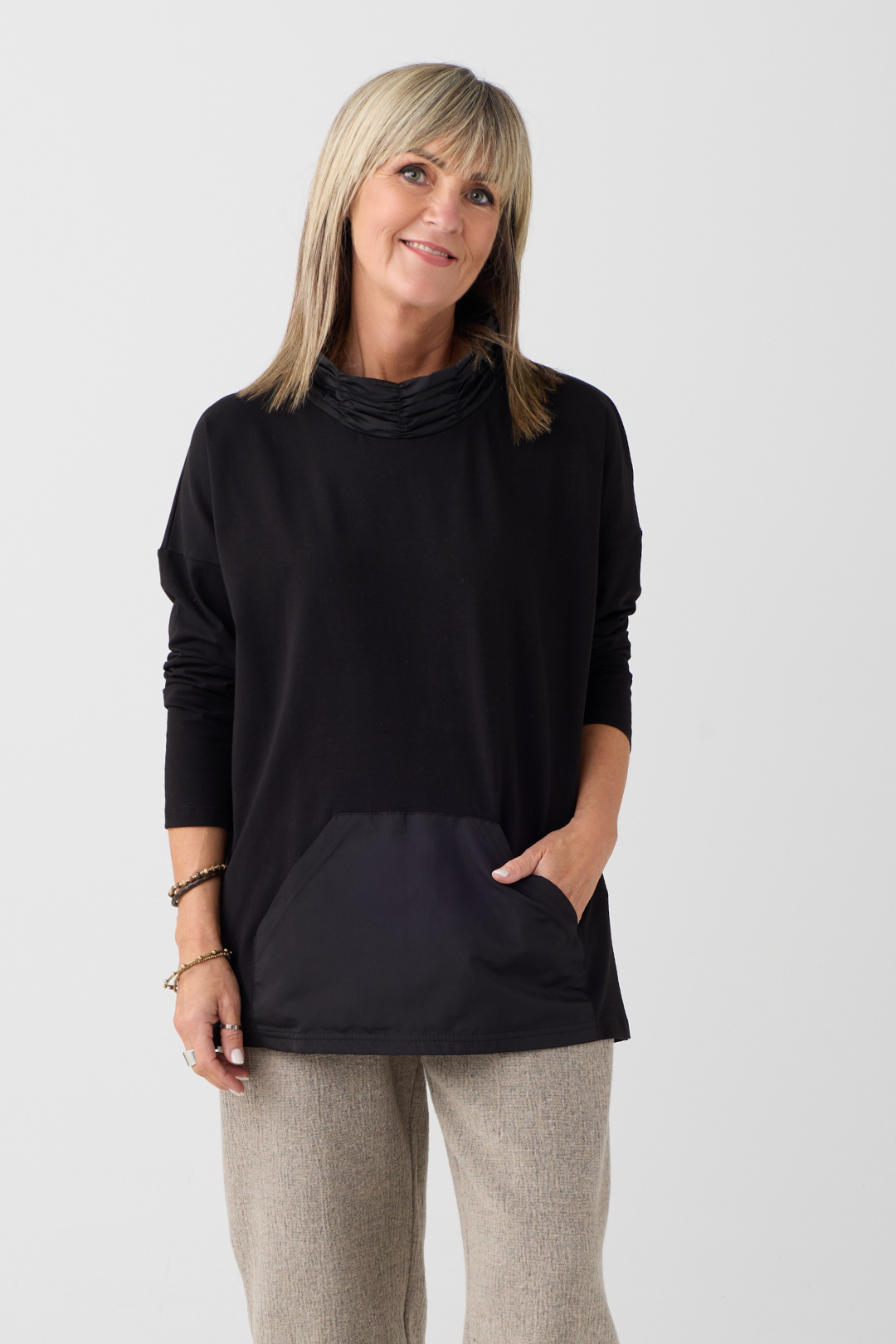 My Soul Black Front Pocket Top 0217