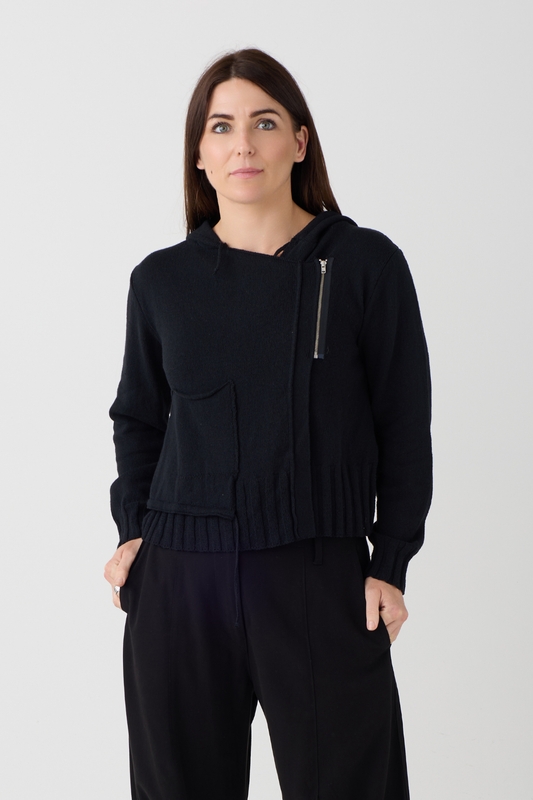 Lurdes Bergada Black Zip Cardigan 803