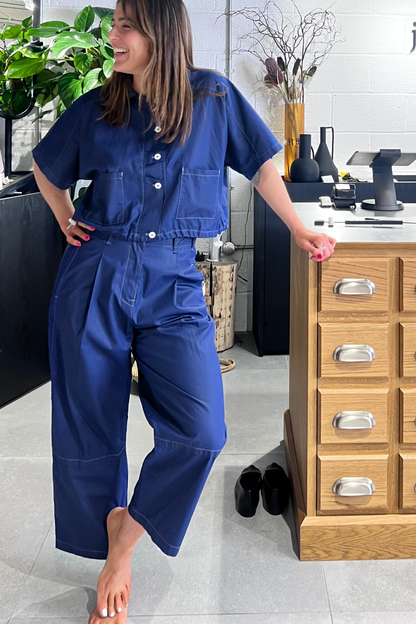 Lurdes Bergada Cobalt Cropped Jacket