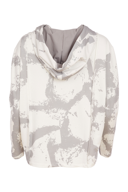Naya Off White/Taupe Graphic Print Hoodie