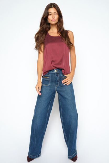 Mos Mosh Astrid Port Royale Silk Tank Top