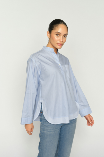 Mos Mosh Bronwyn Brunnera Blue Stripe Shirt