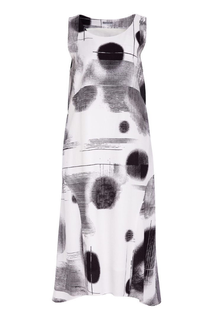 Naya White/Black Spot Print Dress