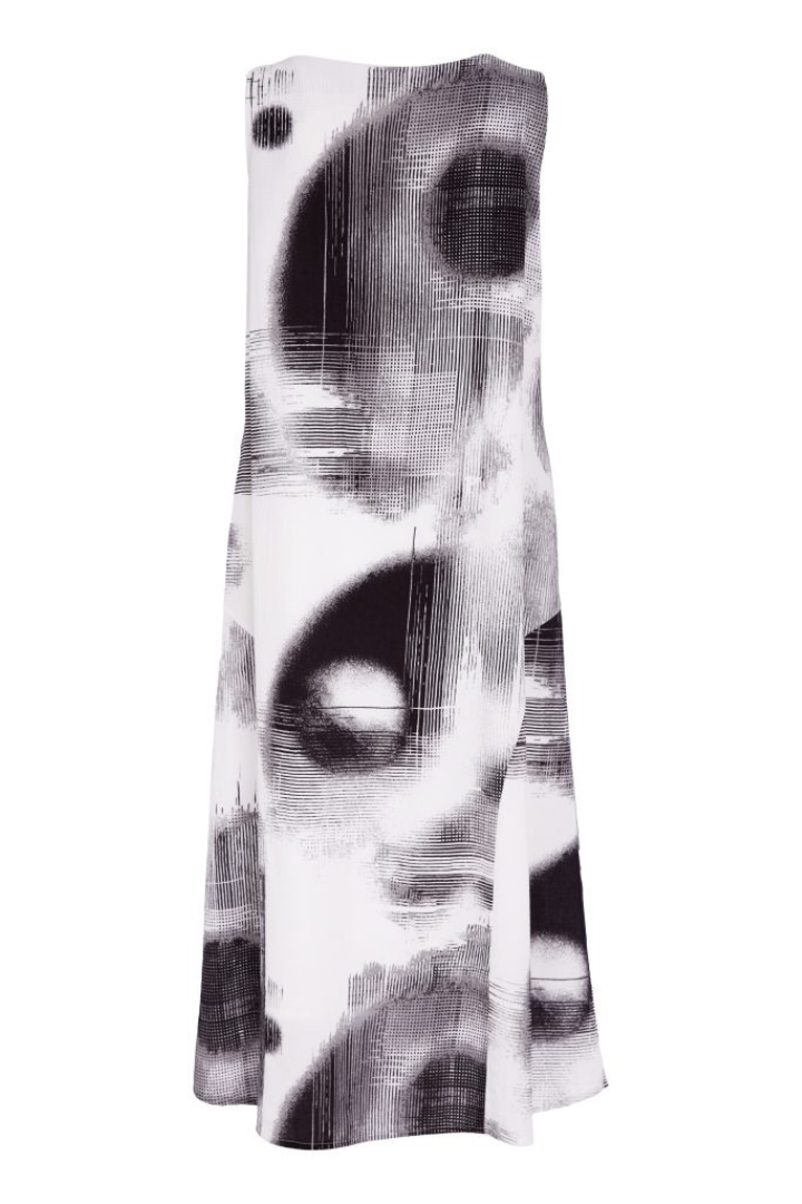 Naya White/Black Spot Print Dress