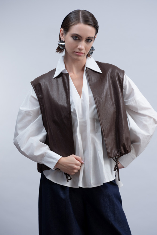 Haako Chocolate Toggled Waistcoat H2010