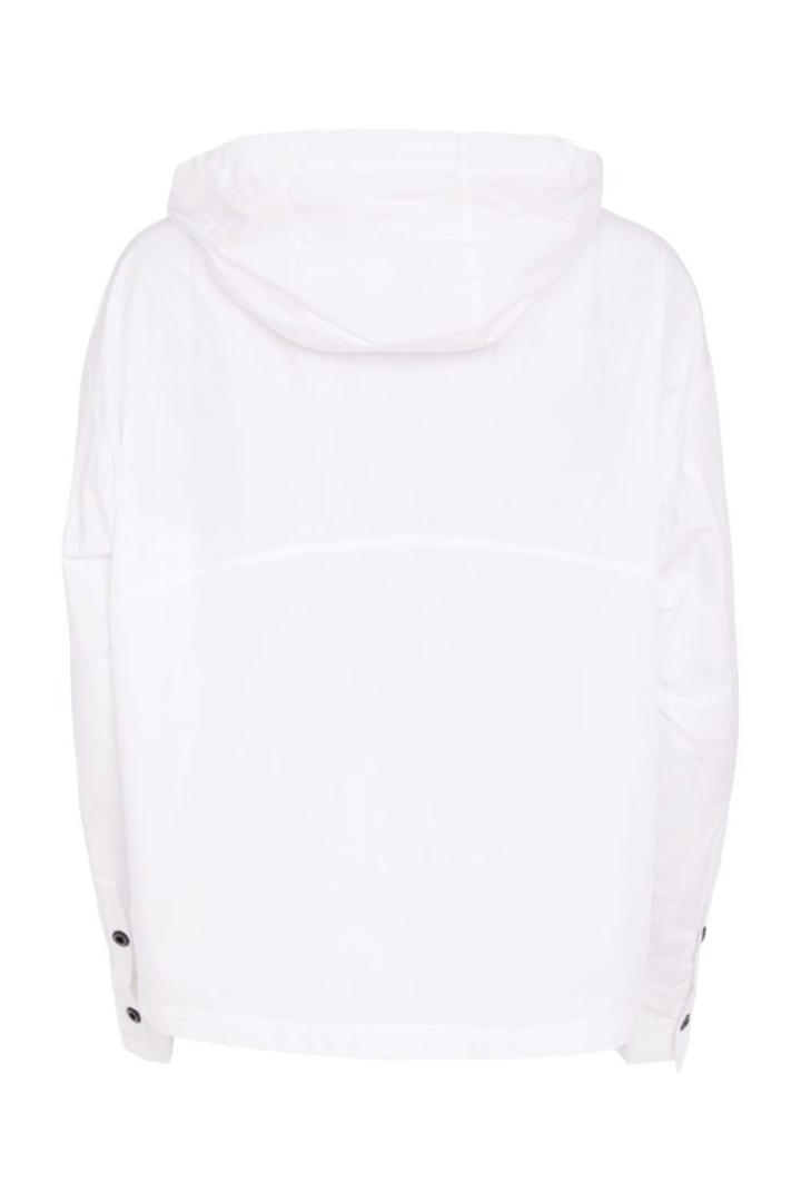 Naya White/Black Hooded Shirt Style Top