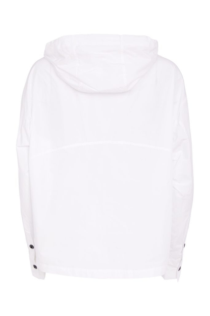 Naya White/Black Hooded Shirt Style Top