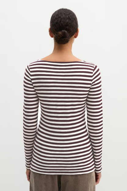Marc O'Polo Dark Red Stripe LS Top