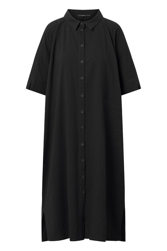 Elsewhere Black Concordia Midi Shirt Dress