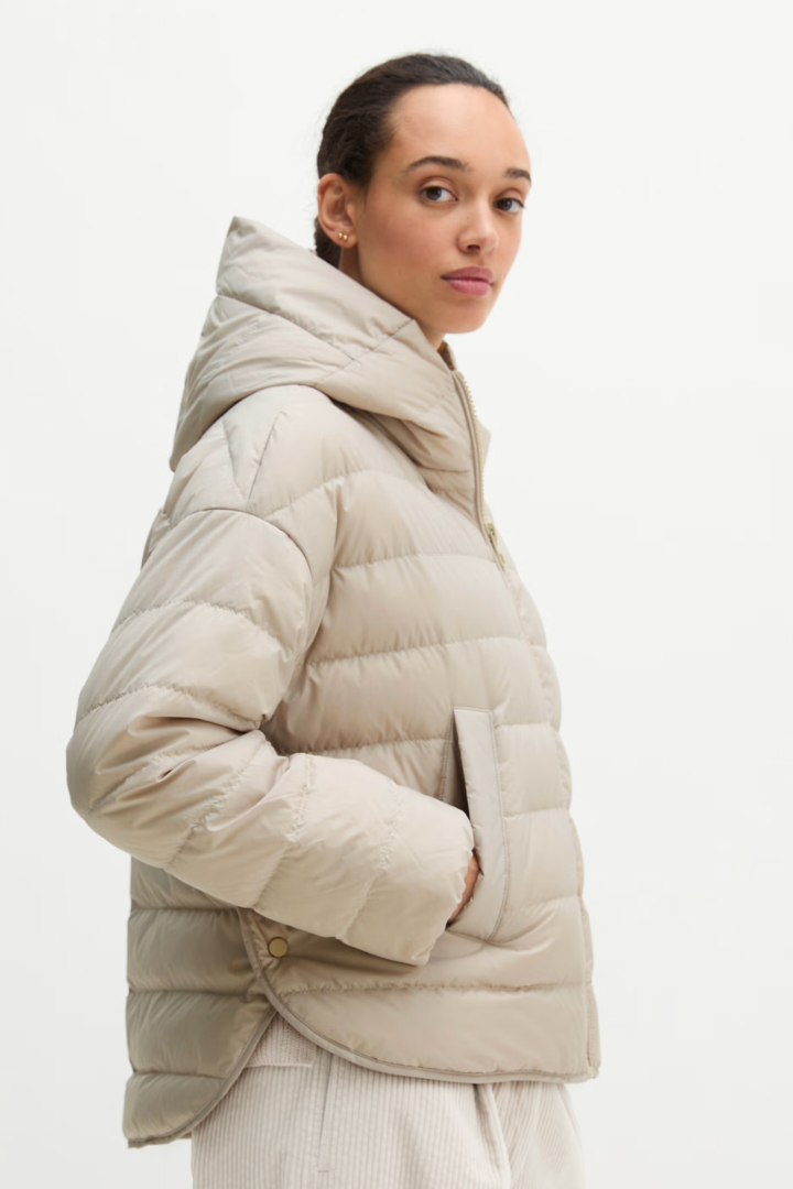 Marc O'Polo Linen Beige Down Quilted Jacket