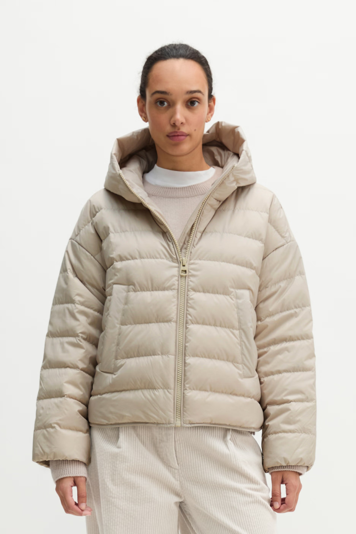Marc O'Polo Linen Beige Down Quilted Jacket
