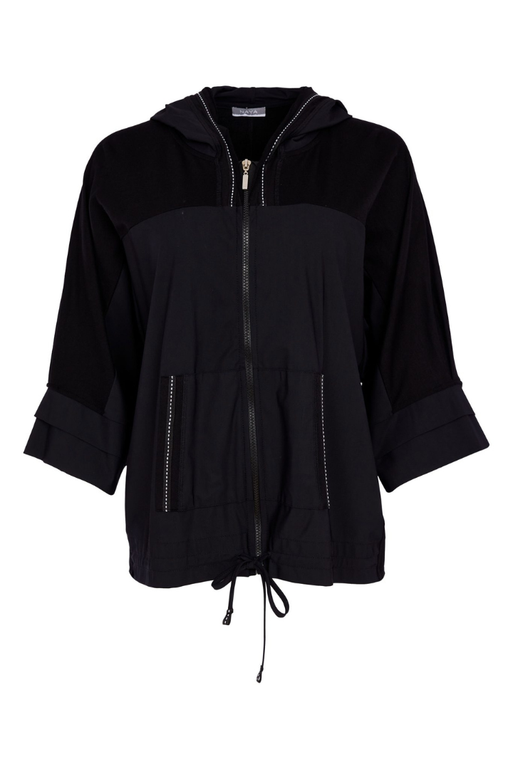 Naya Black/White Hooded Jacket