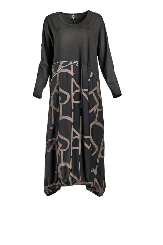 My Soul Graphic Print Zip Dress