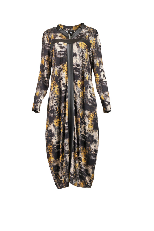 My Soul Lady Faux Leather Detail Dress