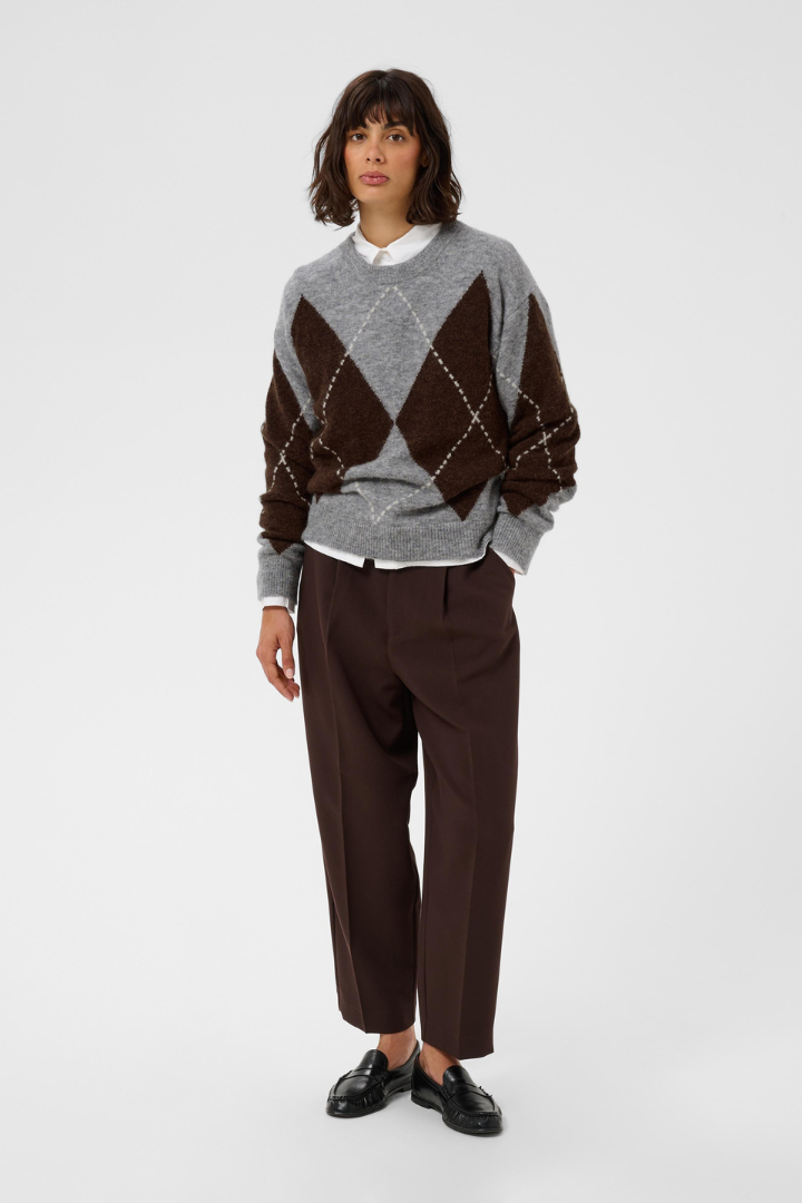 Part Two Sorayas Brown/Grey Chec Pullover 30311013