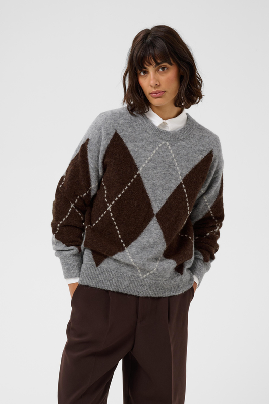 Part Two Sorayas Brown/Grey Chec Pullover 30311013
