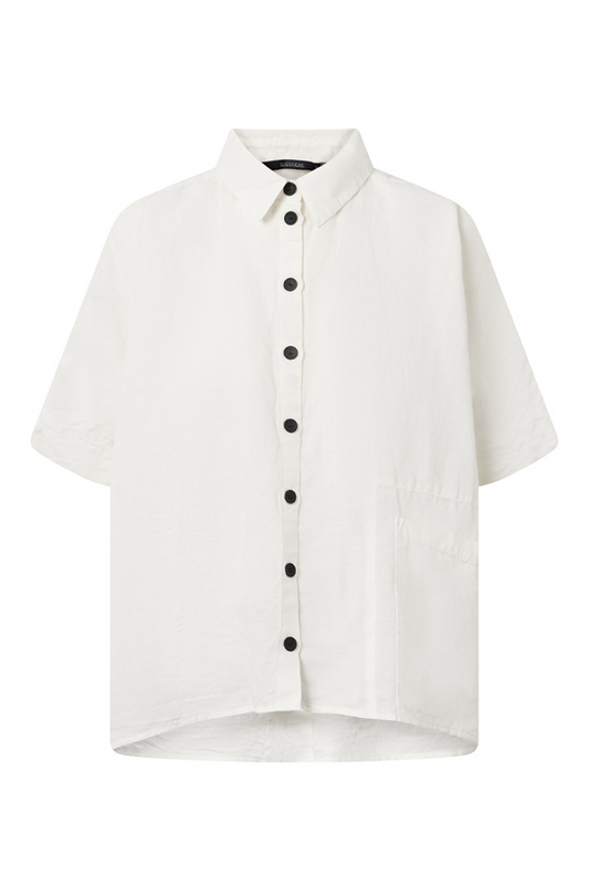 Elsewhere Marikana Off White Linen Blend Shirt