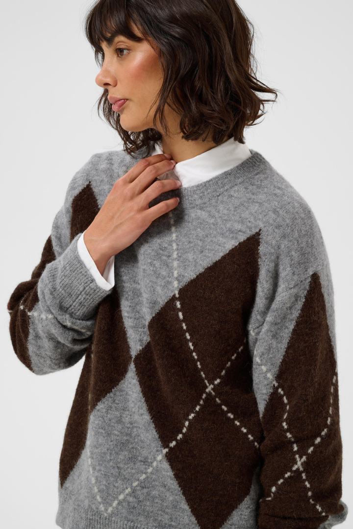 Part Two Sorayas Brown/Grey Chec Pullover 30311013