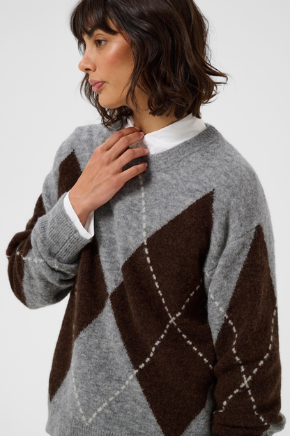 Part Two Sorayas Brown/Grey Chec Pullover 30311013