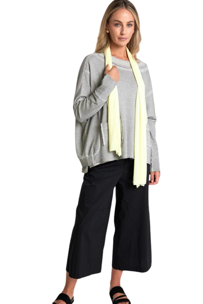 Naya Taupe/Lemon Raw Edge Pocket Sweatshirt