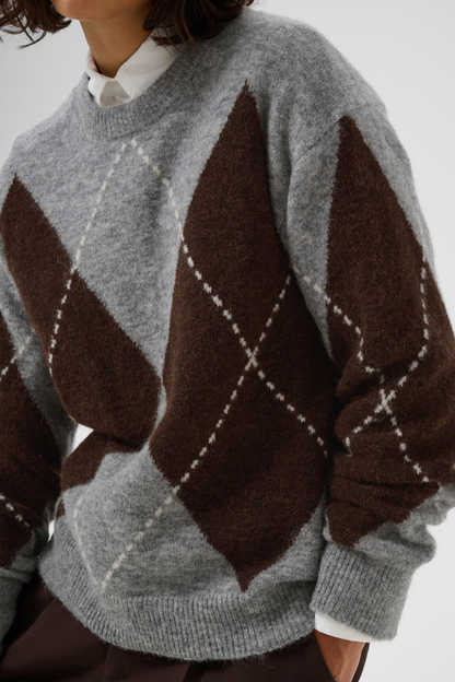 Part Two Sorayas Brown/Grey Chec Pullover 30311013