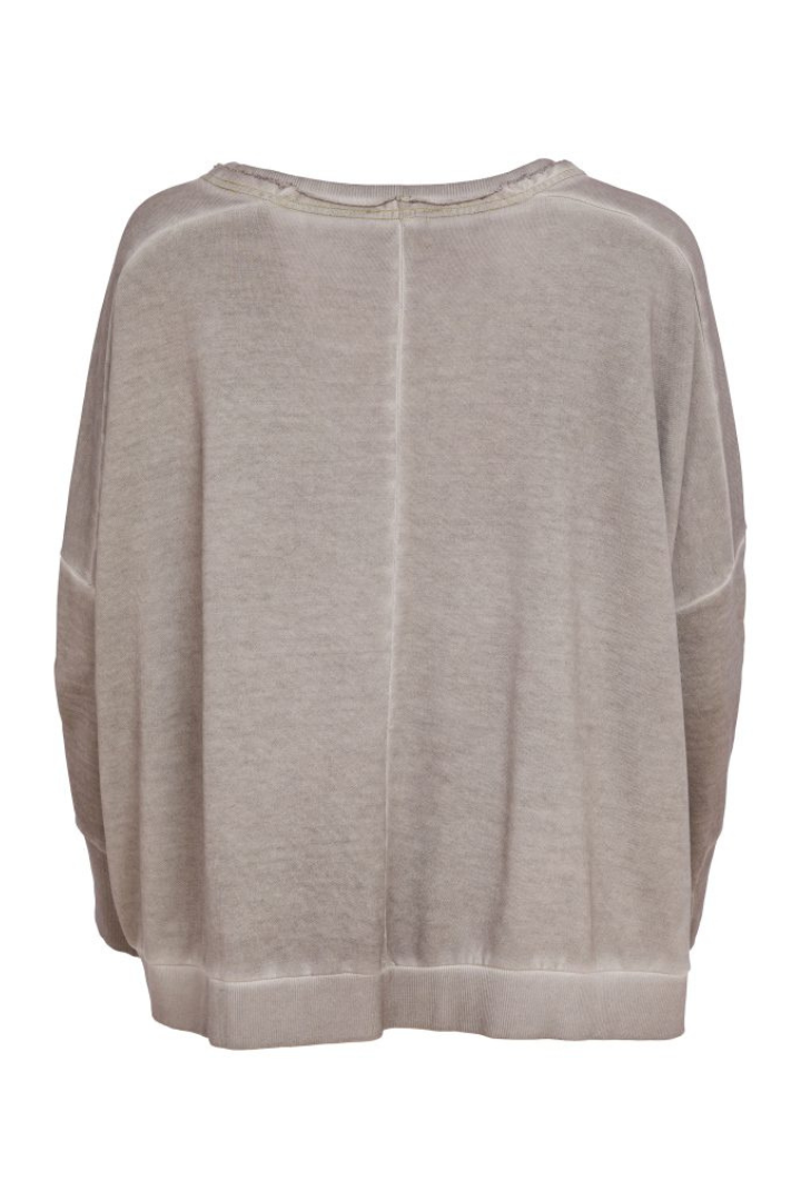 Naya Taupe/Lemon Raw Edge Pocket Sweatshirt