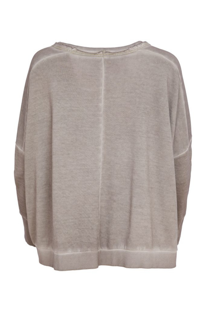 Naya Taupe/Lemon Raw Edge Pocket Sweatshirt